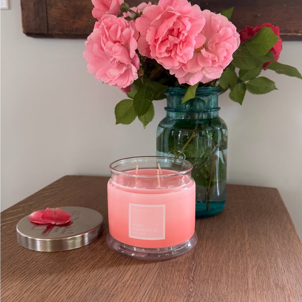 PartyLite Pink Three-Wick Jar Candle